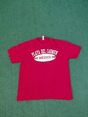 Playa Del Carmen Mexico Travel Destination Red T Shirt Sz Large